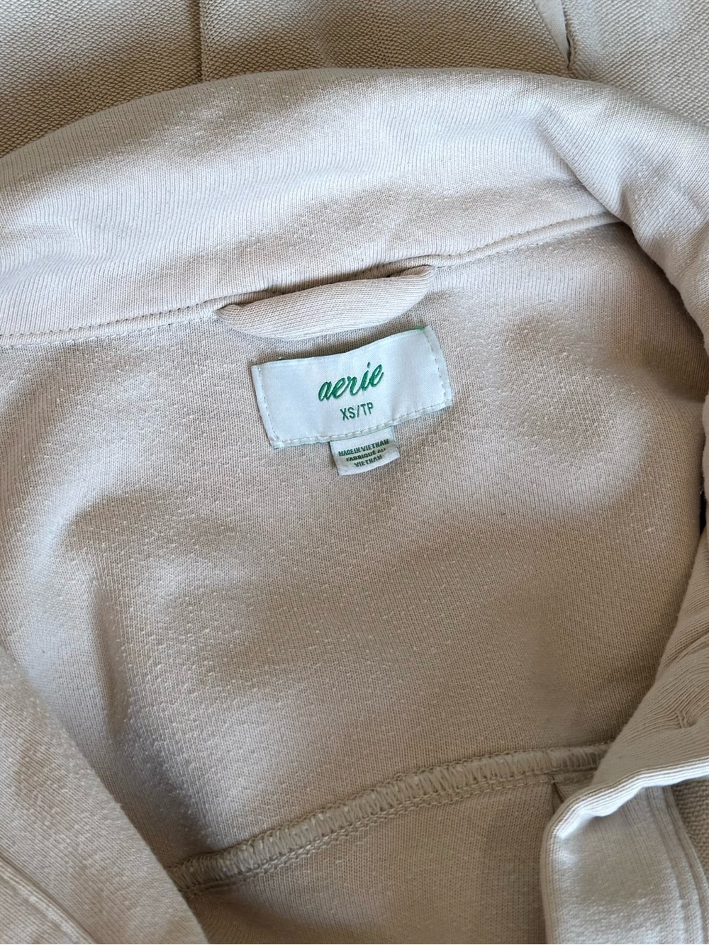 Aerie Cotton Textured Oversized Button Down Cream Lumberjane Fall Shacket - Picture 4 of 4